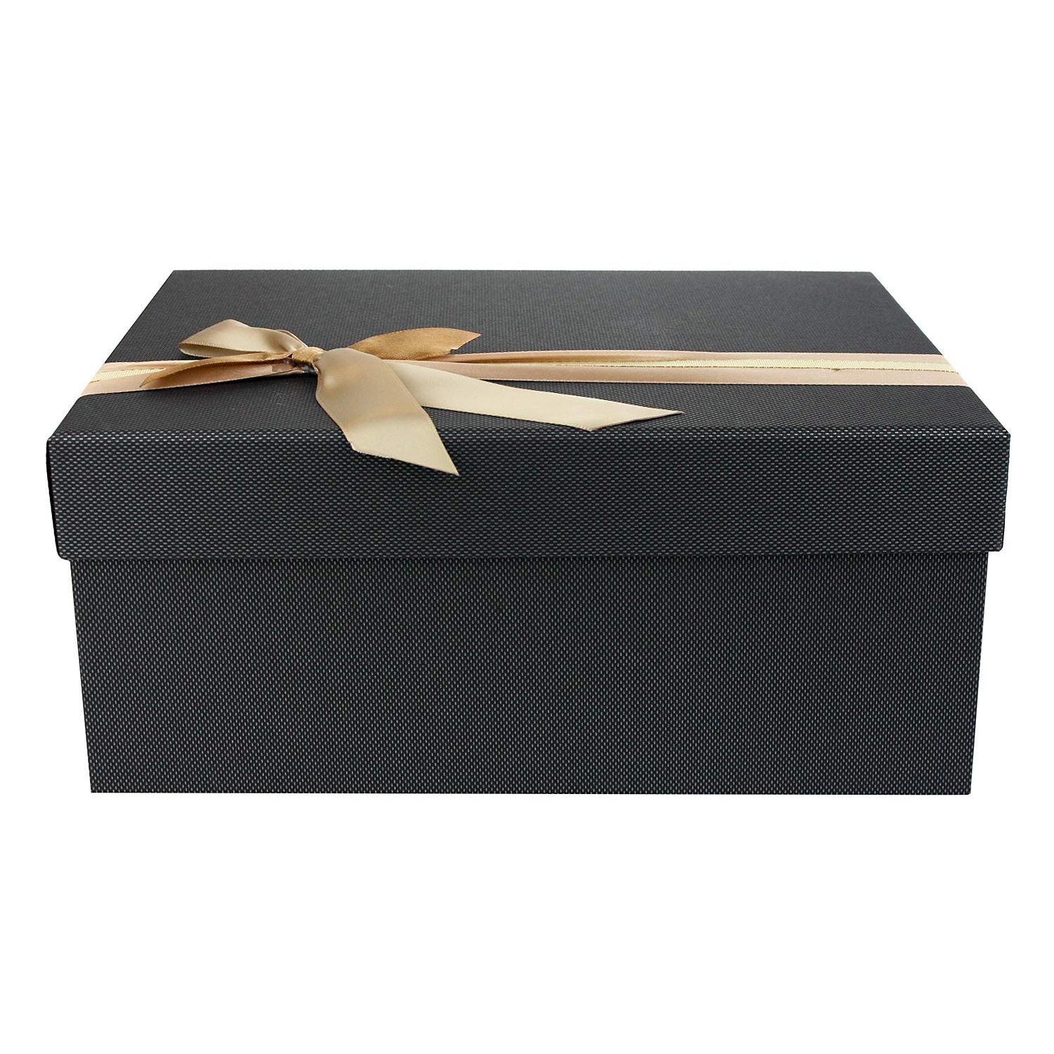Emartbuy Rigid Gift Box with Ribbon, Rectangular Quality